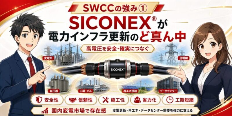 SWCCの強み①｜SICONEX&reg;が電力インフラ更新のど真ん中