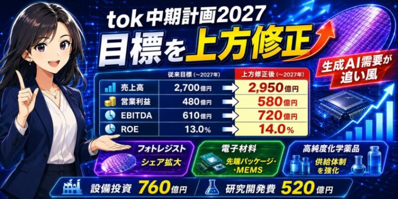 東京応化工業の中期経営計画「tok中期計画2027」──目標は上方修正