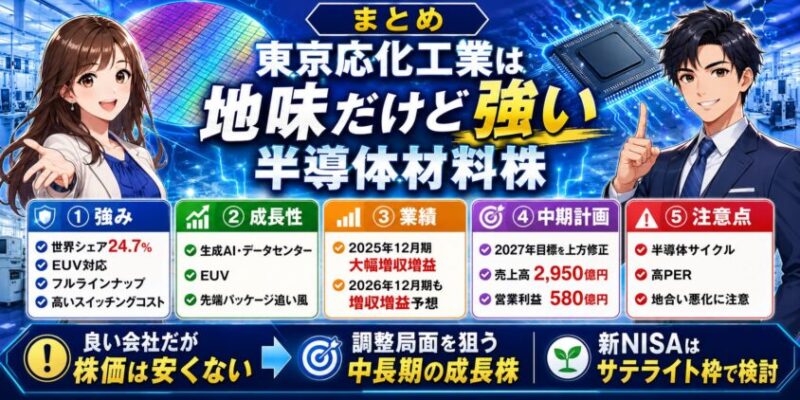 まとめ──東京応化工業は「地味だけど強い」半導体材料株
