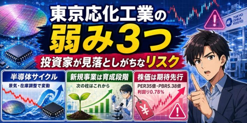 東京応化工業の弱み3つ──投資家が見落としがちなリスク