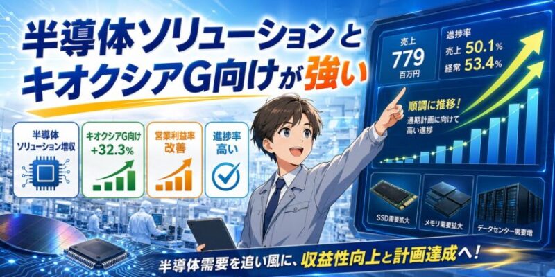 ティアンドエスグループ良かった点｜半導体ソリューションとキオクシアG向けが強い
