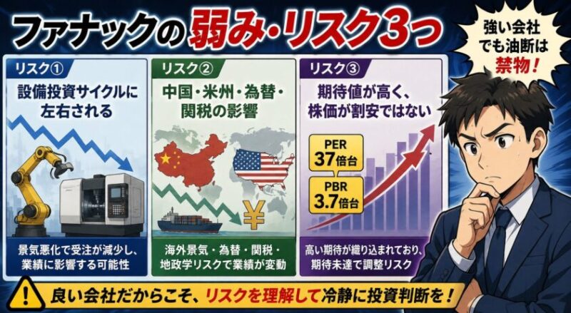 ファナックの弱み・リスク3つ