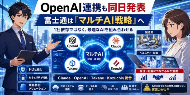 OpenAIとの連携も同日発表｜富士通は「マルチAI戦略」へ