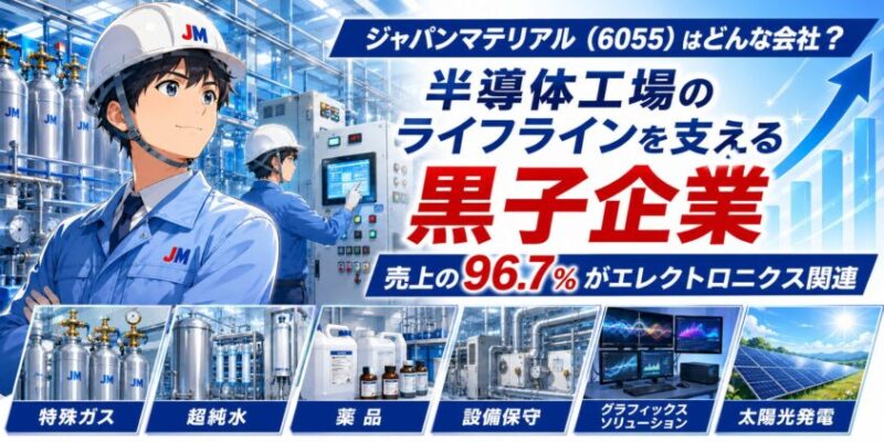 ジャパンマテリアル(6055)はどんな会社?半導体工場のライフラインを支える黒子企業