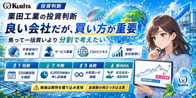栗田工業の投資判断｜良い会社だが、買い方が重要