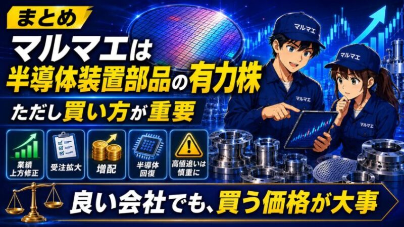 まとめ:マルマエは半導体装置部品の有力株。ただし買い方が重要