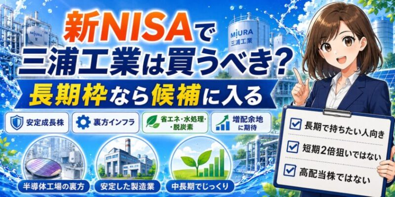 新NISAで三浦工業は買うべきか?長期枠なら候補に入る