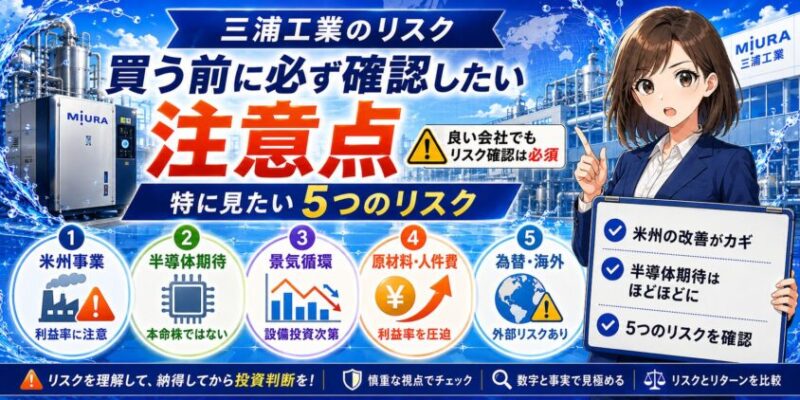 三浦工業のリスク:買う前に必ず確認したい注意点
