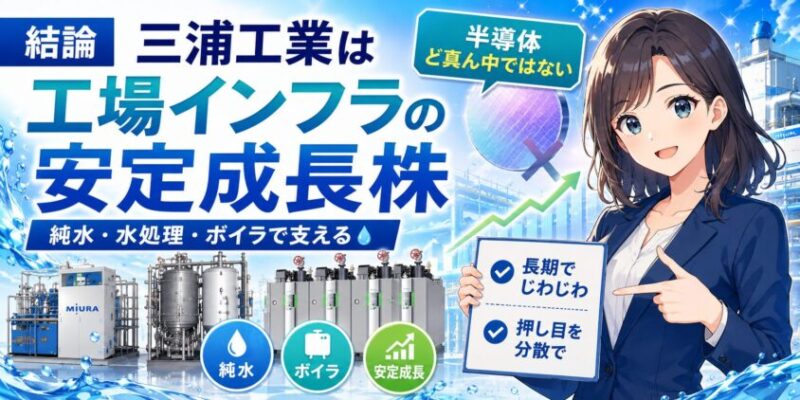 結論:三浦工業は「半導体ど真ん中」ではなく、工場インフラの安定成長株