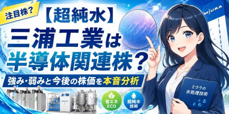 【超純水】三浦工業は半導体関連株？強み弱みと今後の株価を本音分析