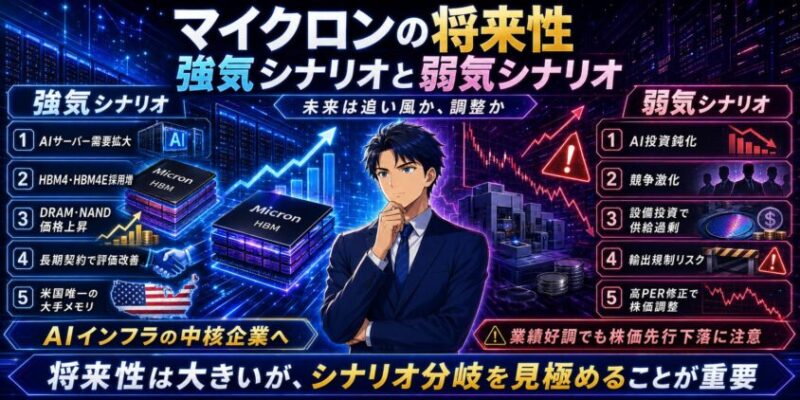 マイクロンの将来性:強気シナリオと弱気シナリオ