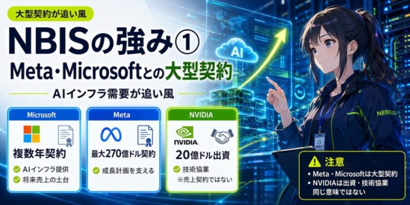 NBISの強み①:Meta・Microsoftとの大型契約