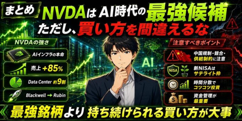 まとめ:NVDAはAI時代の最強候補。ただし、買い方を間違えるな