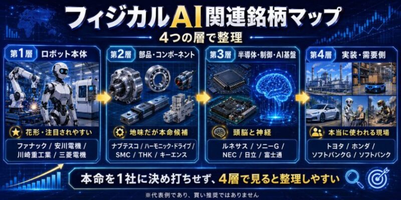 フィジカルAI関連銘柄マップ｜4つの層で整理