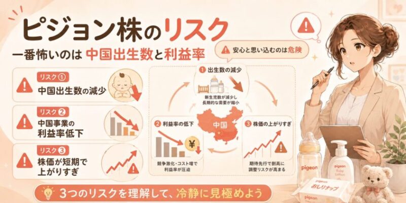 ピジョン株のリスク:一番怖いのは中国出生数と利益率