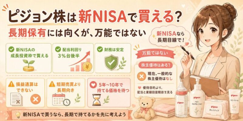 ピジョン株は新NISAで買える?長期保有には向くが、万能ではない