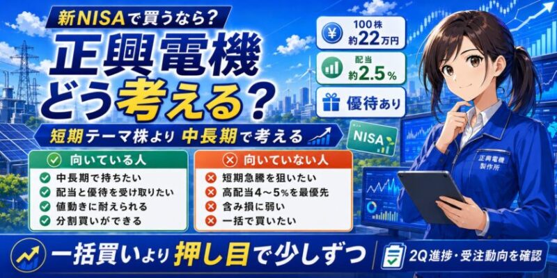 新NISAで正興電機を買うならどう考える?