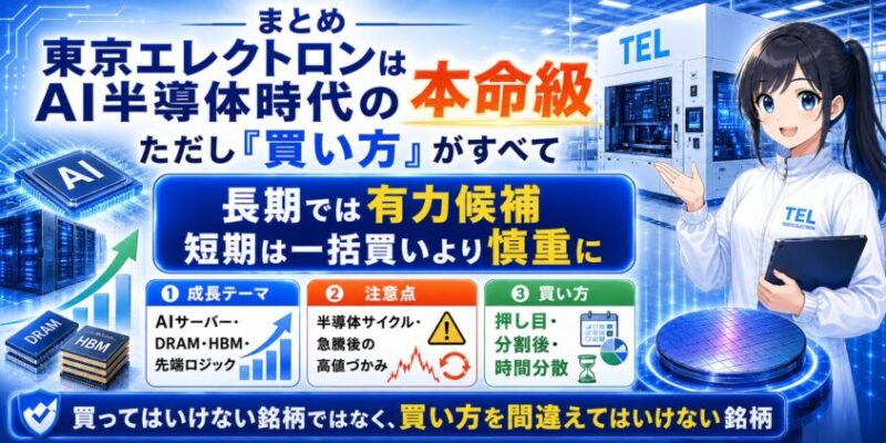 まとめ｜東京エレクトロンはAI半導体時代の本命級。ただし「買い方」がすべて