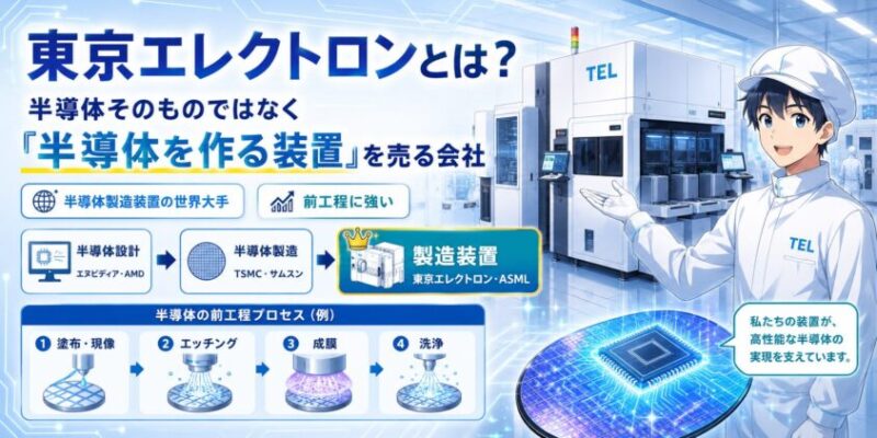 東京エレクトロンとは？半導体そのものではなく「半導体を作る装置」を売る会社