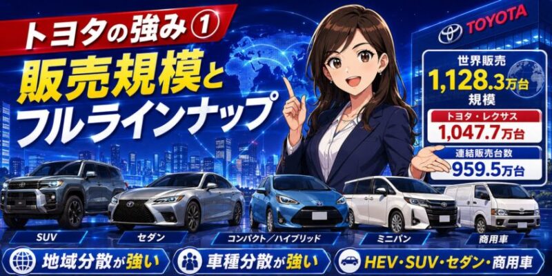 トヨタの強み①:販売規模とフルラインナップ