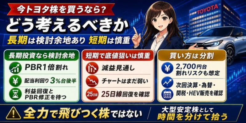 今トヨタ株を買うなら、どう考えるべきか