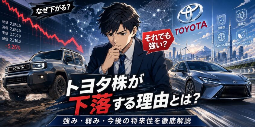 トヨタ株が下落する理由とは?強み弱みと今後の将来性を徹底解説
