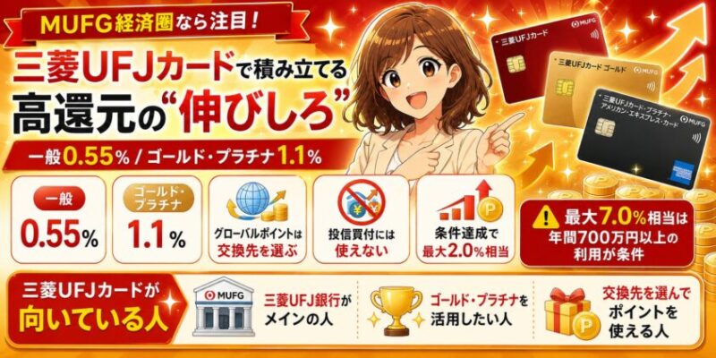 三菱UFJカードで積み立てる：MUFG経済圏＆高還元の&ldquo;伸びしろ&rdquo;