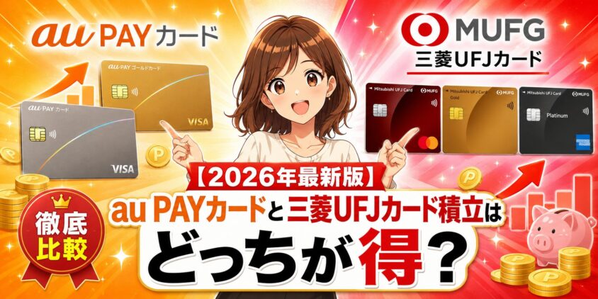 【2026年最新版】au PAYカードと三菱UFJカード積立はどっちが得？