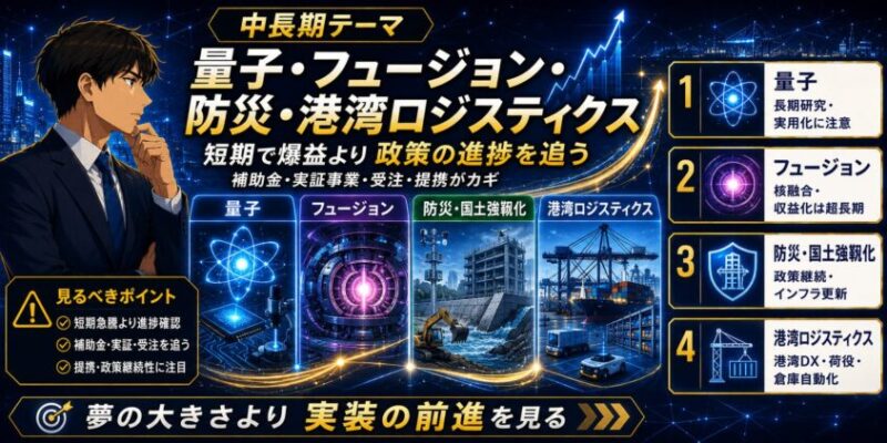 中長期テーマ|量子・フュージョン・防災・港湾ロジスティクス