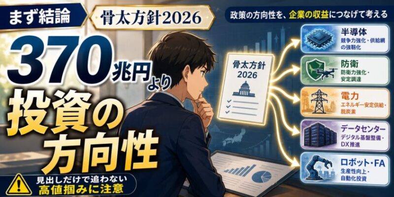 まず結論|骨太方針2026で一番重要なのは「370兆円」より投資の方向性
