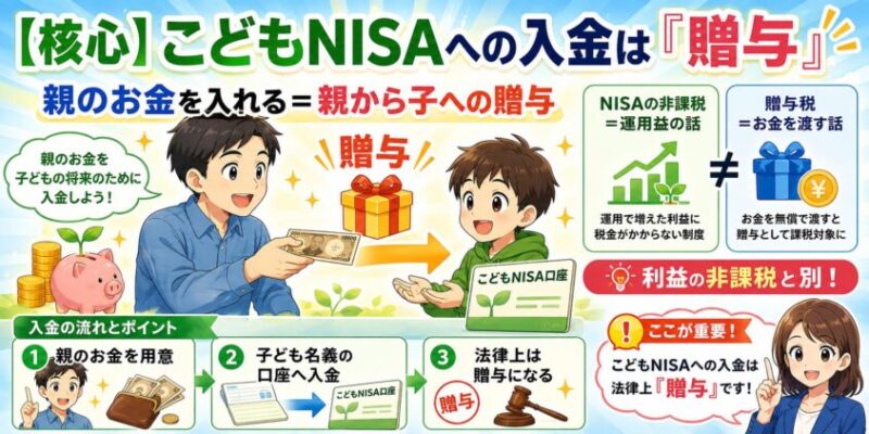 【核心】こどもNISAへの入金は「贈与」にあたる