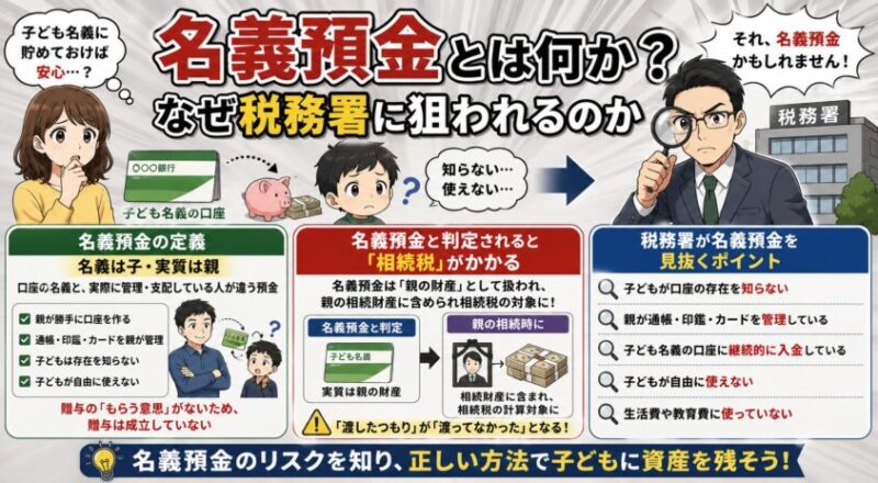 「名義預金」とは何か?なぜ税務署に狙われるのか