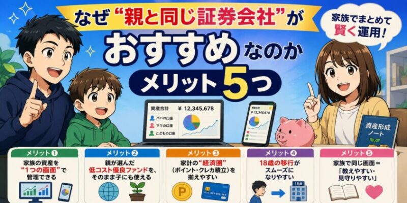 なぜ「親と同じ証券会社」がおすすめなのか【メリット5つ】