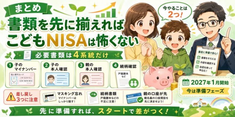 まとめ：書類を先に揃えれば、こどもNISAは怖くない