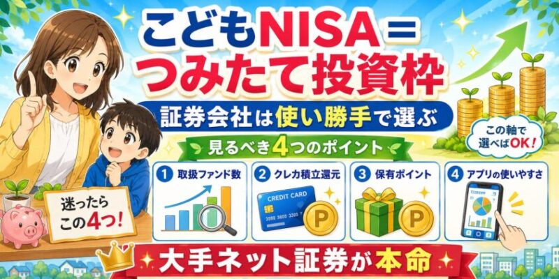 証券会社選びの前に。「こどもNISA=つみたて投資枠」という大原則