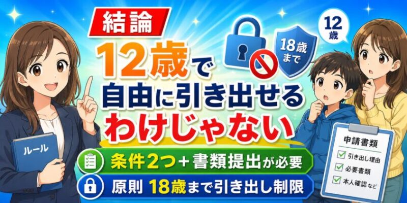 結論:こどもNISAは「12歳になったら自由に引き出せる」わけじゃない