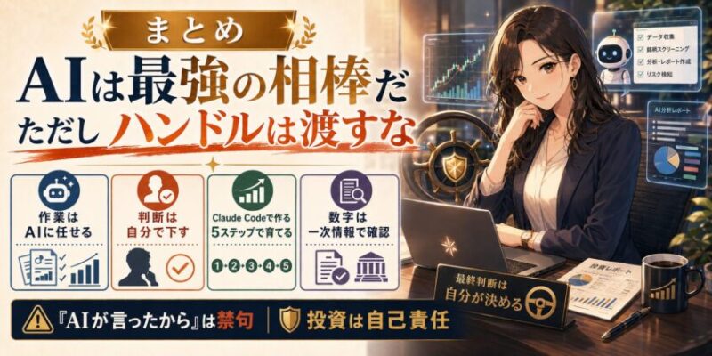 まとめ:AIは最強の相棒だ。ただしハンドルは渡すな