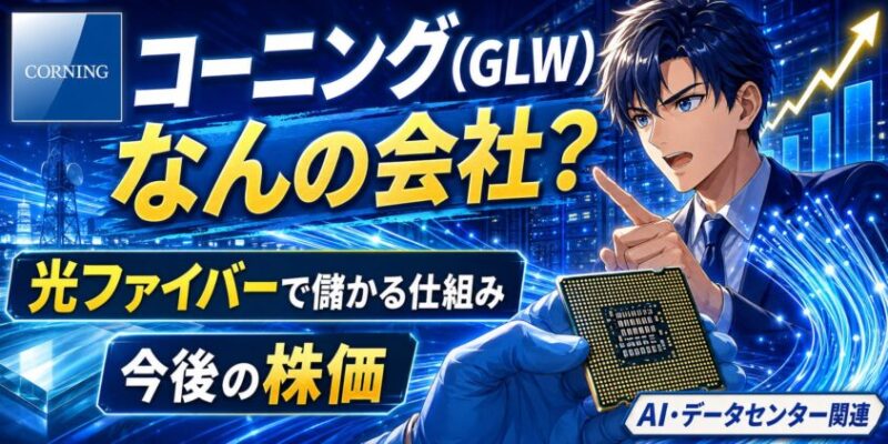 コーニング(GLW)なんの会社？光ファイバーで儲かる仕組みと今後の株価