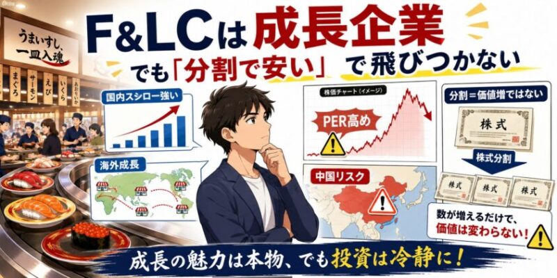 まず結論：F&LCは成長企業。ただし「分割で安い」と飛びつく株ではない