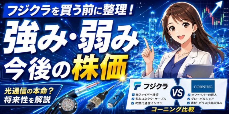 フジクラを買う前に整理！強み弱みと今後の株価とコーニング比較