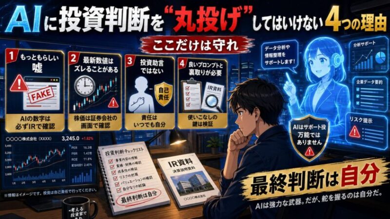 ここだけは守れ:AIに投資判断を"丸投げ"してはいけない4つの理由
