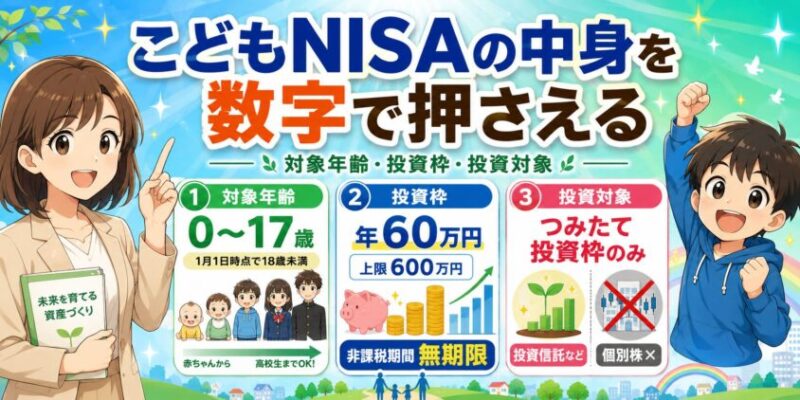 こどもNISAの中身を数字で押さえる【対象年齢・投資枠・投資対象】