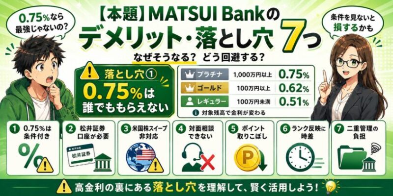【本題】MATSUI Bankのデメリット・落とし穴 7つ
