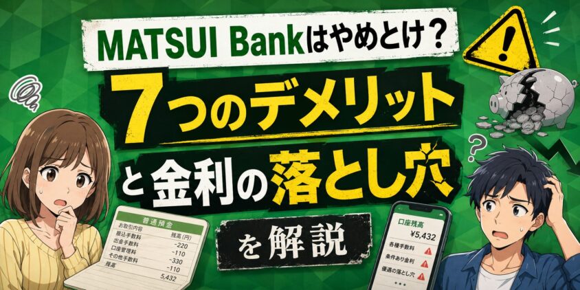 MATSUI Bankはやめとけ？7つのデメリットと金利の落とし穴を解説