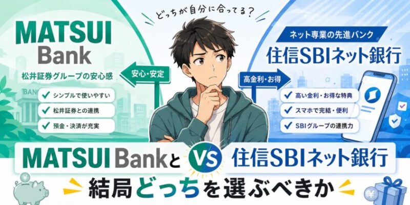 MATSUI Bankと住信SBIネット銀行の違い｜結局どっちを選ぶべきか