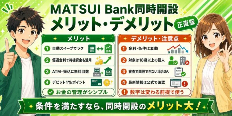 MATSUI Bank同時開設のメリット・デメリット【正直版】