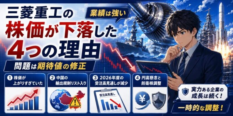 三菱重工の株価が下落した4つの理由