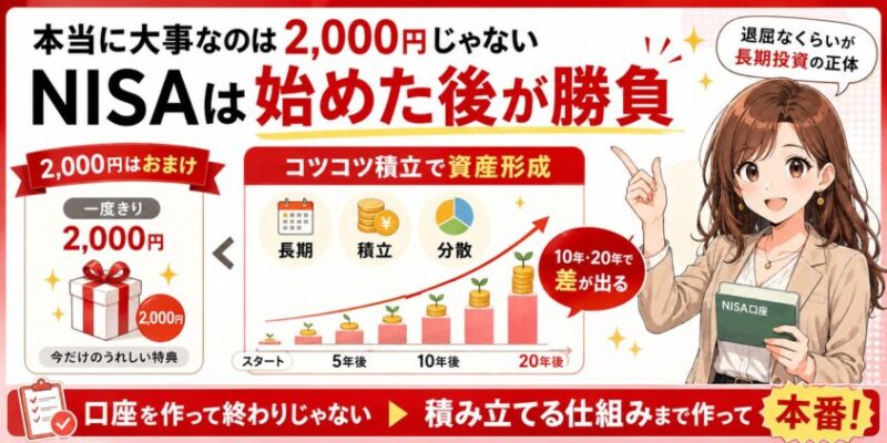 本当に大事なのは2,000円じゃない。NISAは&ldquo;始めた後&rdquo;が勝負だ