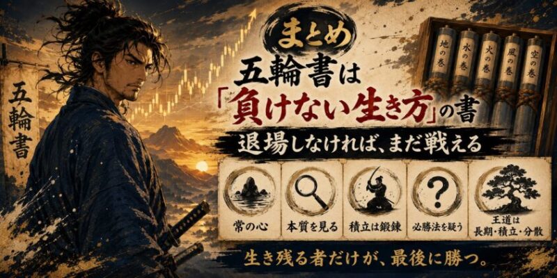 まとめ｜五輪書は「負けない生き方」の書。退場しなければ、まだ戦える