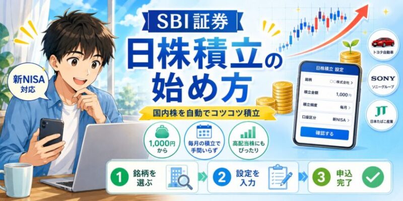 SBI証券の国内株式積立サービス「日株(にちかぶ)積立」の始め方・買い方